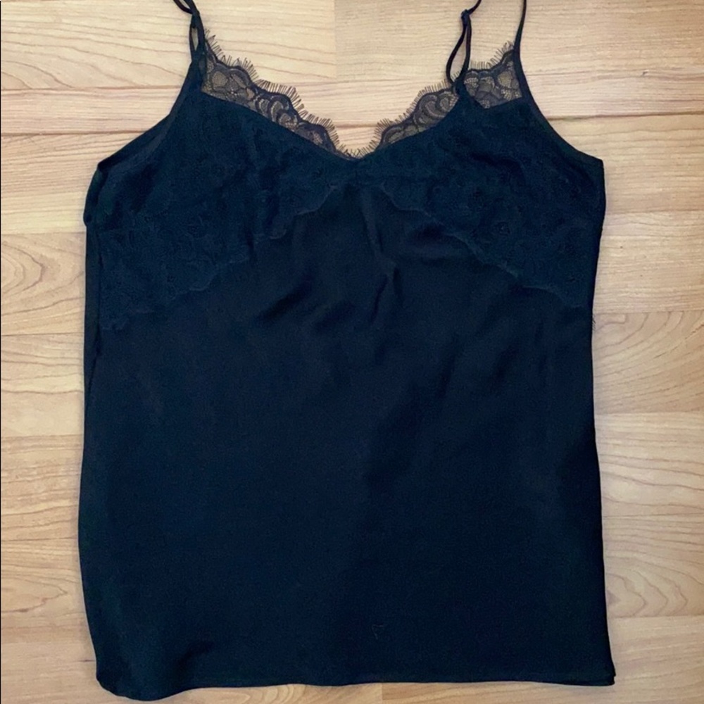 Primark Black Satin Lingerie-Style Camisole w/Lace